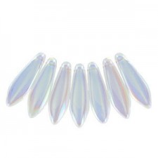 Czech Glass Daggers Perlen 5x16mm Crystal ab